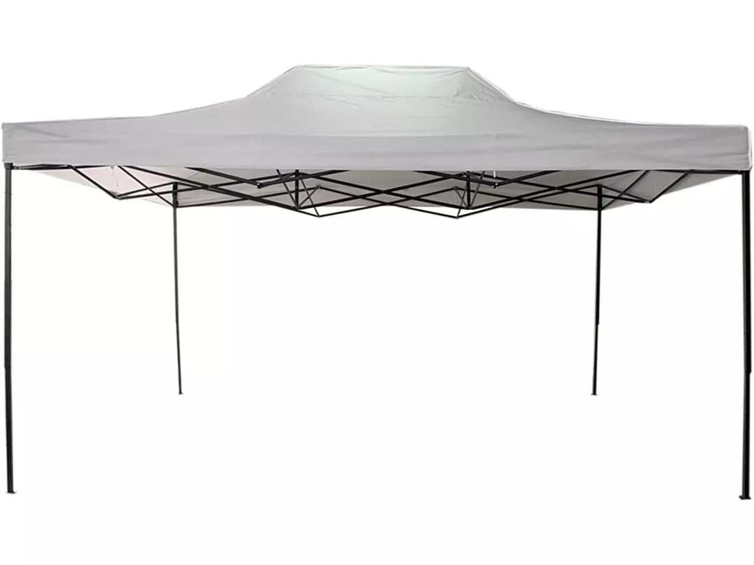 Gazebo Pliant Blanc Métal Polyester Aver Garde Marchés 3x4,5