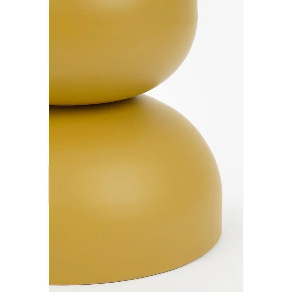 Mica Decorations Luna Bijzettafel - H46 x Ø32 cm - IJzer - Okergeel