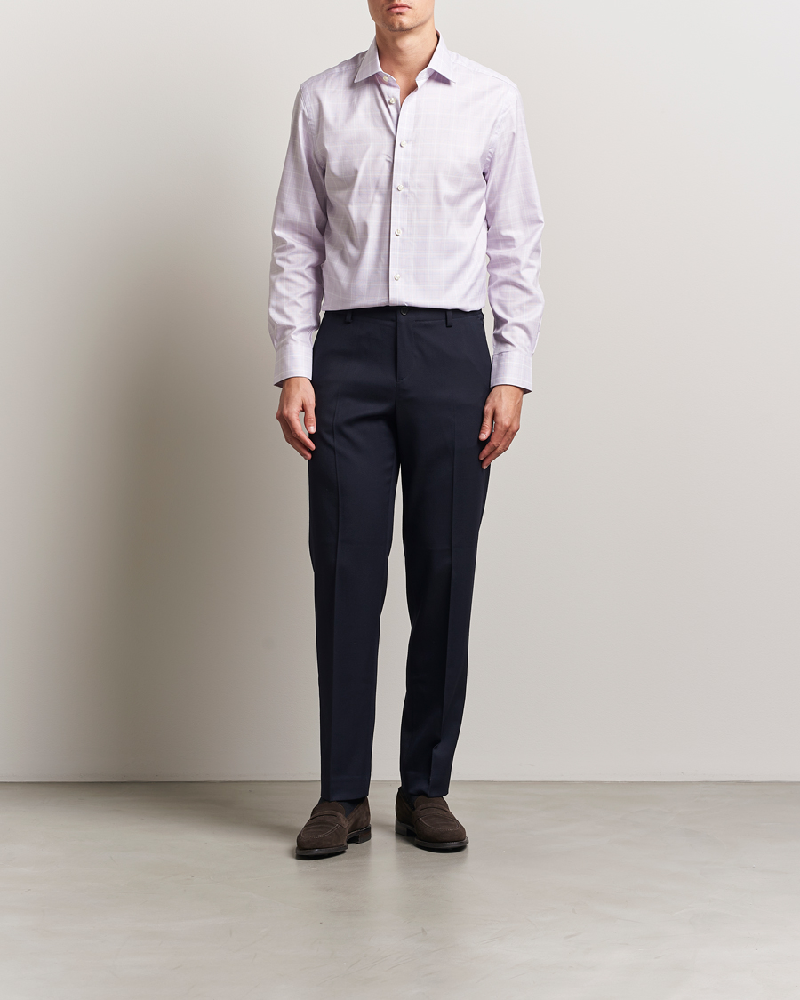 Charles Tyrwhitt Egyptian Cotton Pow Check Shirt Lavender