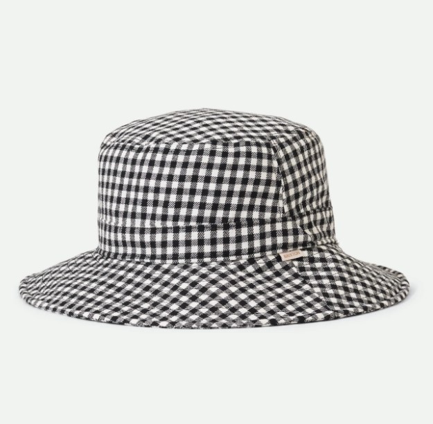 Brixton Petra Packable Bucket Hat Black Gingham