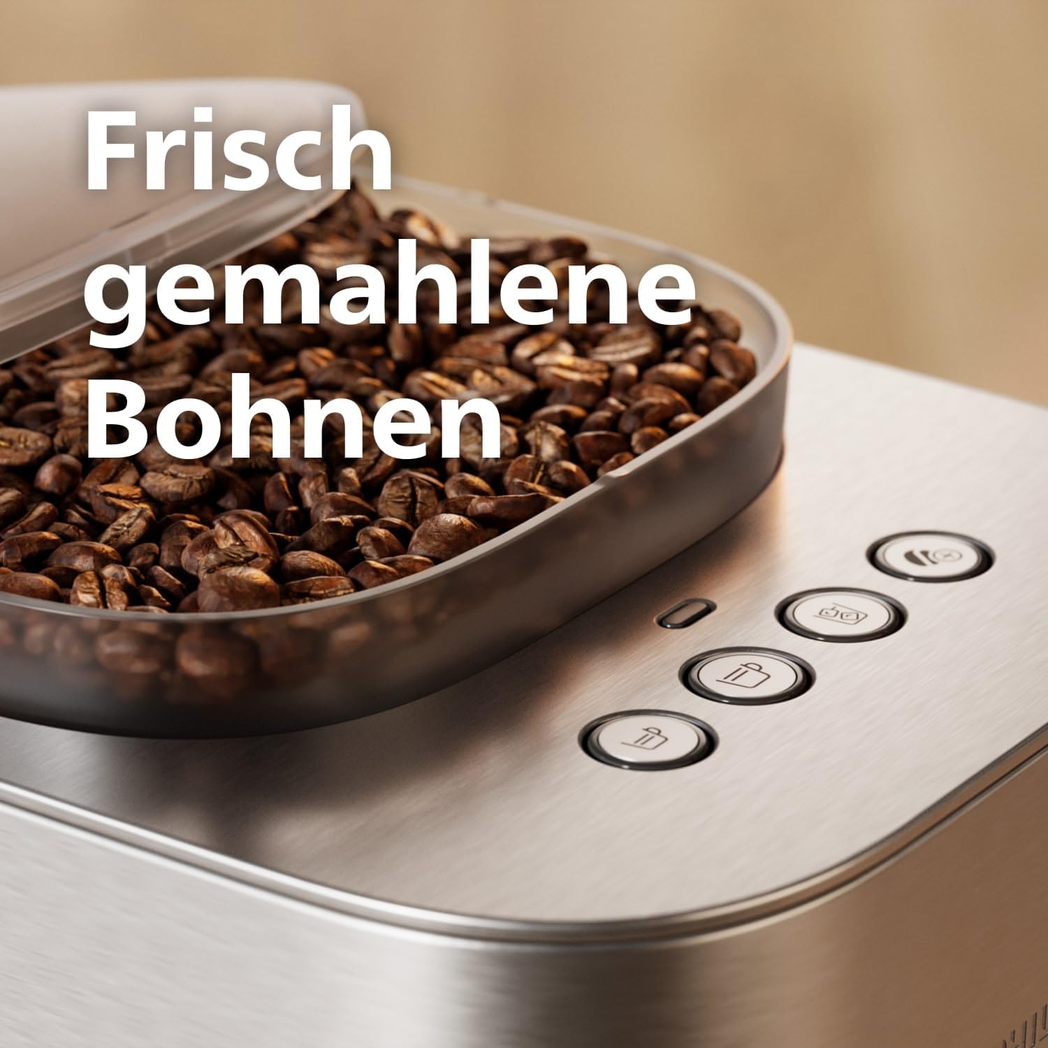 PHILIPS Baristina Plus Espressomaschine, Automatisches Mahlen, Tampen & Brühen, 16 Bar, Einfache Reinigung, Espresso, Iced Coffee, Café Crema, Mit Mahlwerk, Edelstahl mit Holz-Siebträger (BAR500/00)