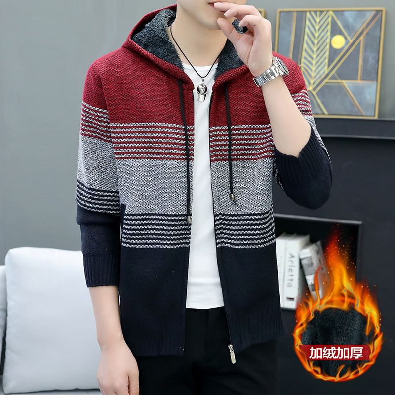 FORSETI - Color Block Fleece-gevoerde hoodie met trekkoord en capuchon en rits