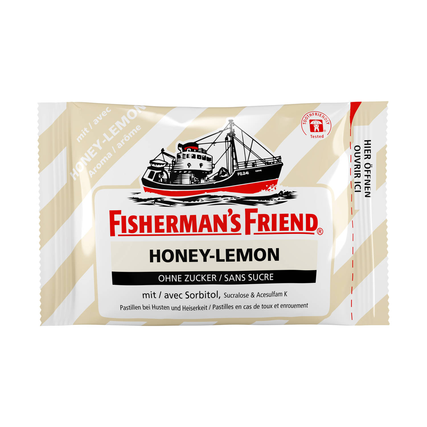 Fisherman's Friend Pastillen Honey-Lemon ohne Zucker Btl 25 g<br>25 g, Beutel, Pastille, Honey-Lemon ohne Zucker