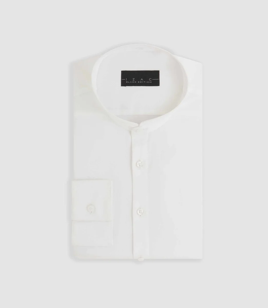 Chemise slim col mao blanche MARCEL