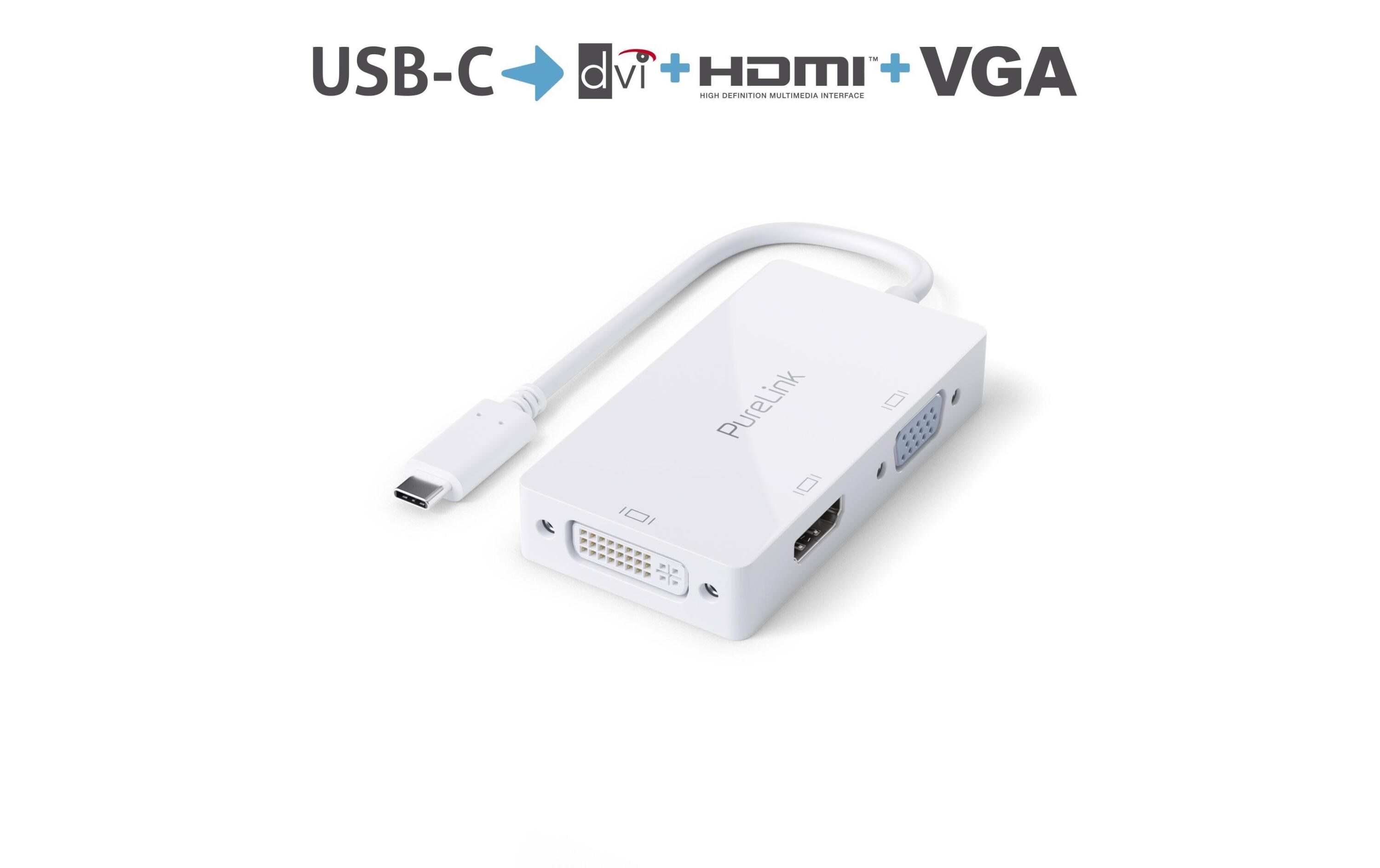Multiadapter IS240 USB Type-C - HDMI/DVI/VGA, Weiss