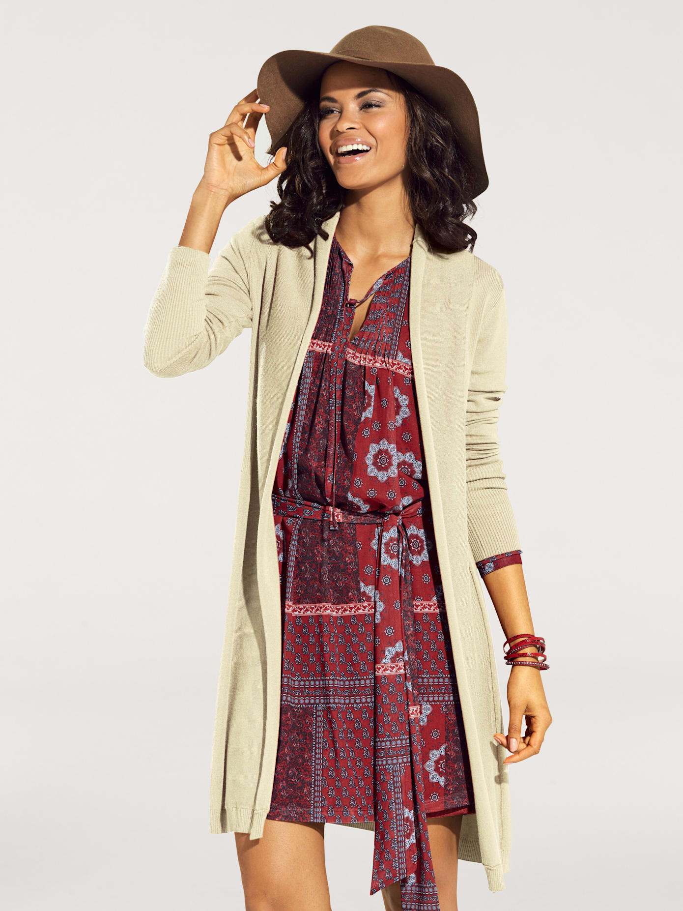 Veste longue en tricot look décontracté tendance