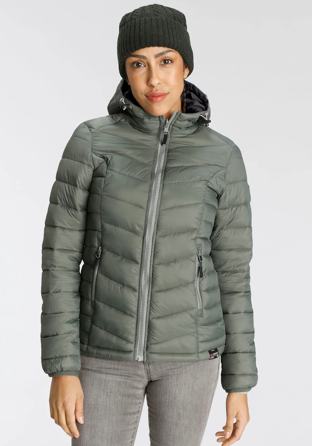 Polarino Steppjacke mit Kapuze Übergangsjacke für kühle Tage,  aus leichtem Webmaterial