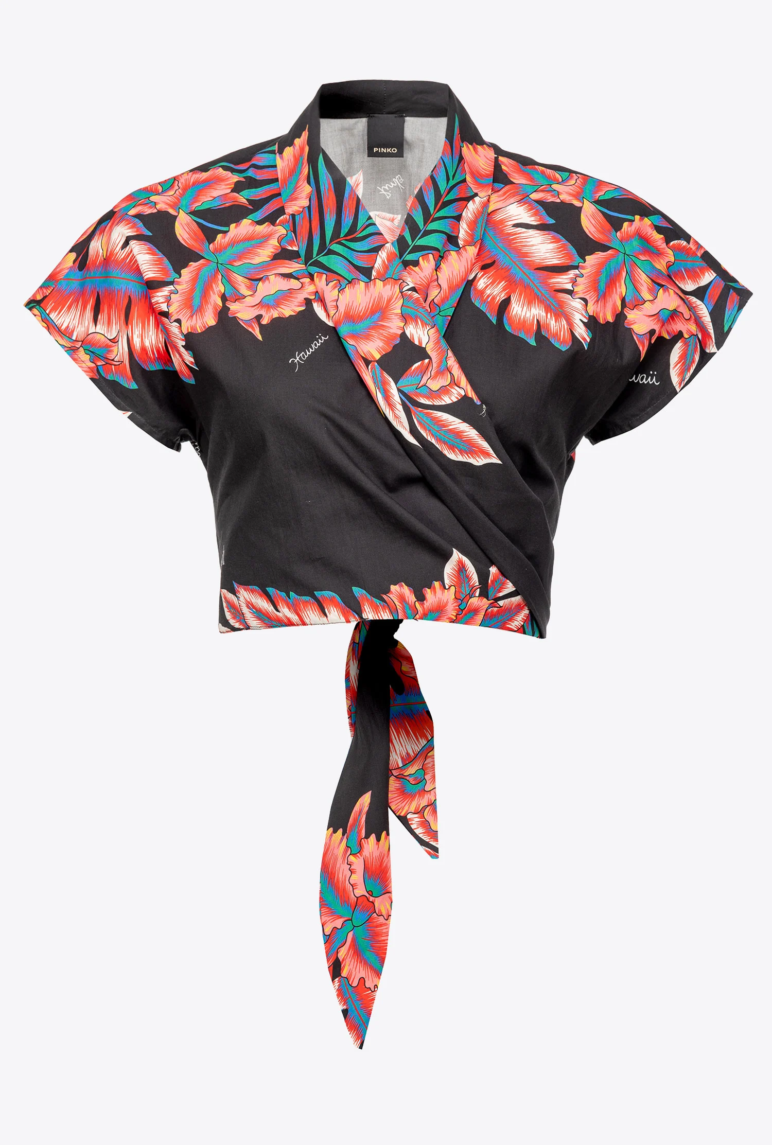 Chemise courte à imprimé tropical | Multicolore