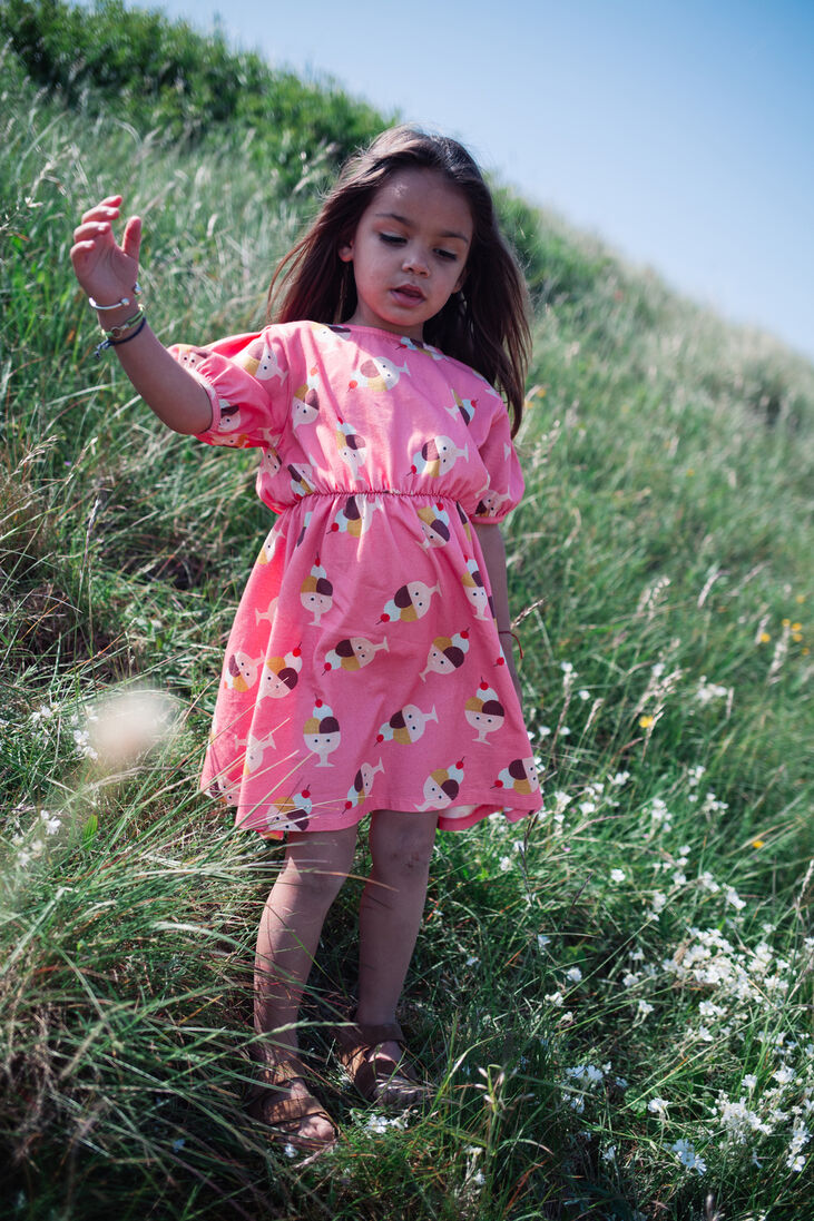 DAILY BRAT roze daily brat mini jurk happy ice dress