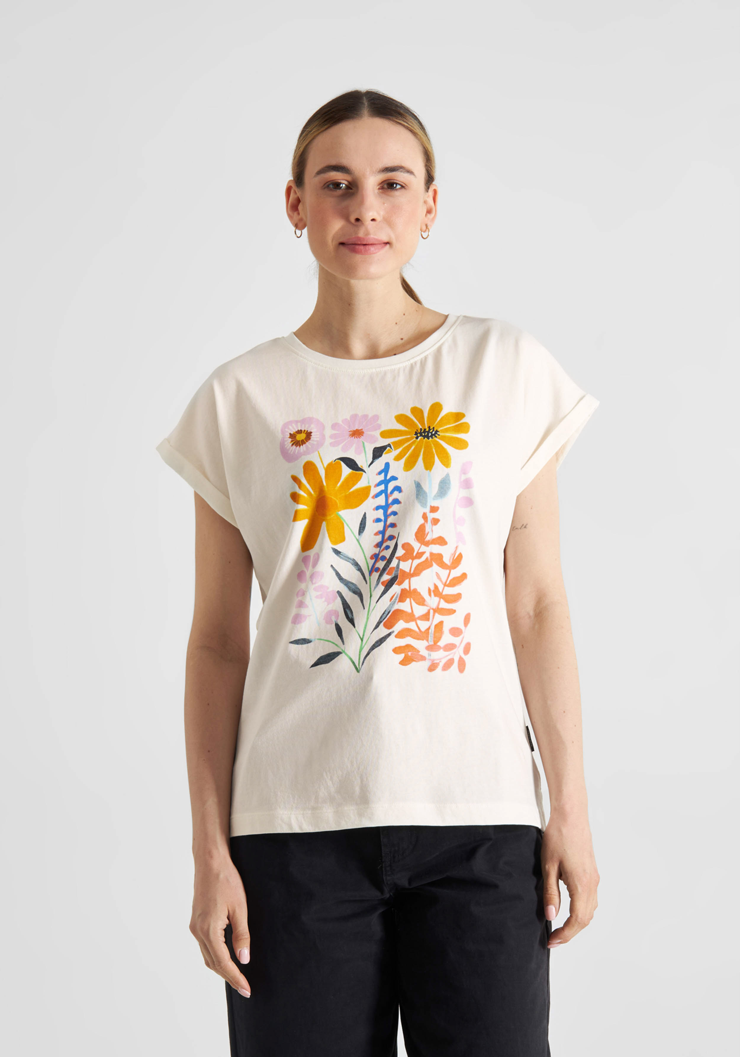 Dedicated T-Shirt Visby Summer Flowers White