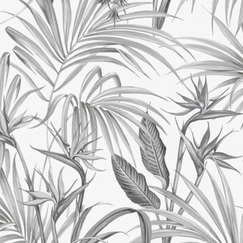 Vliesbehang strelitzia grijs (dessin 111740)