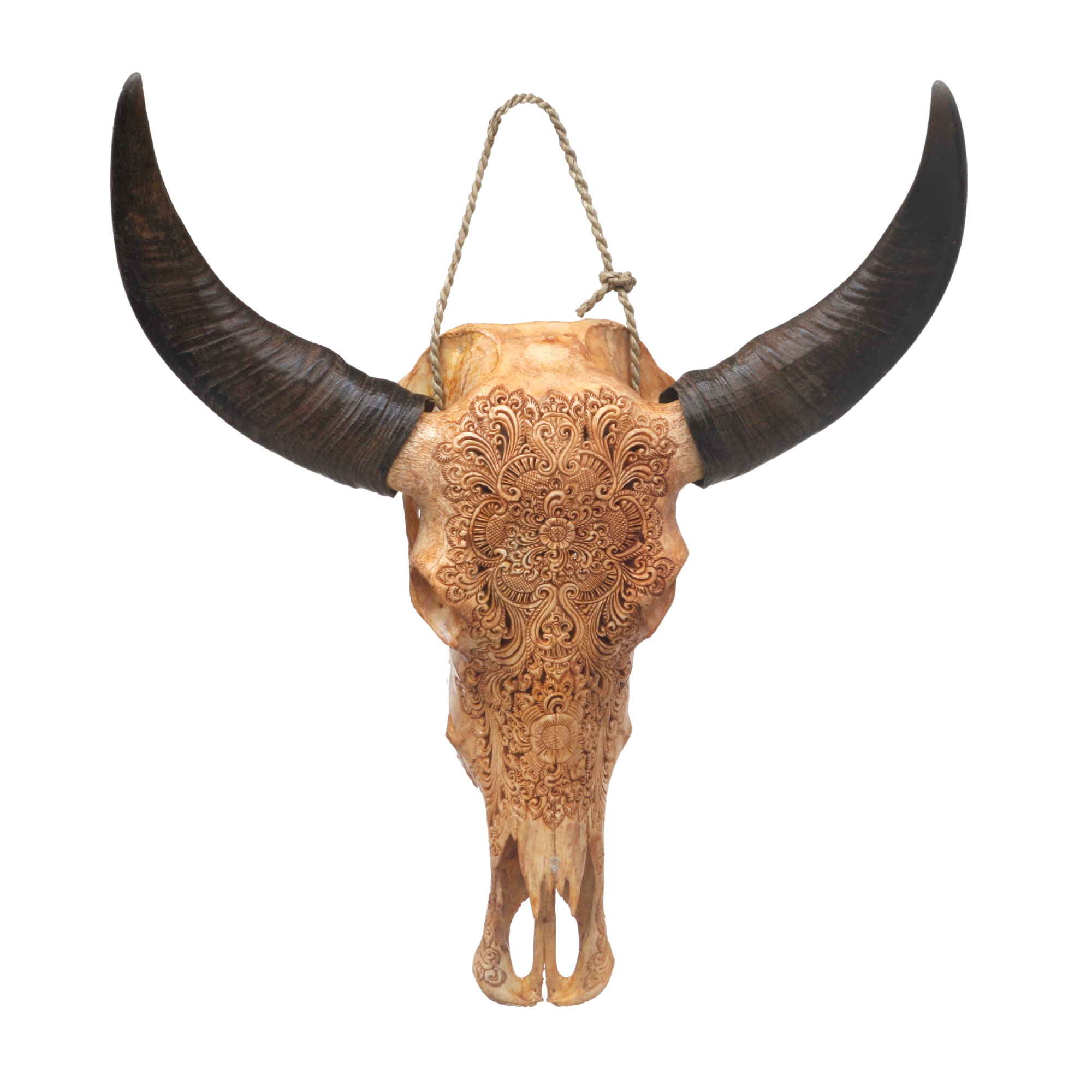 Büffelschädel 'Mandal', antik braun, B ca. 105 cm, H ca. 70 cm von fischer's lagerhaus
