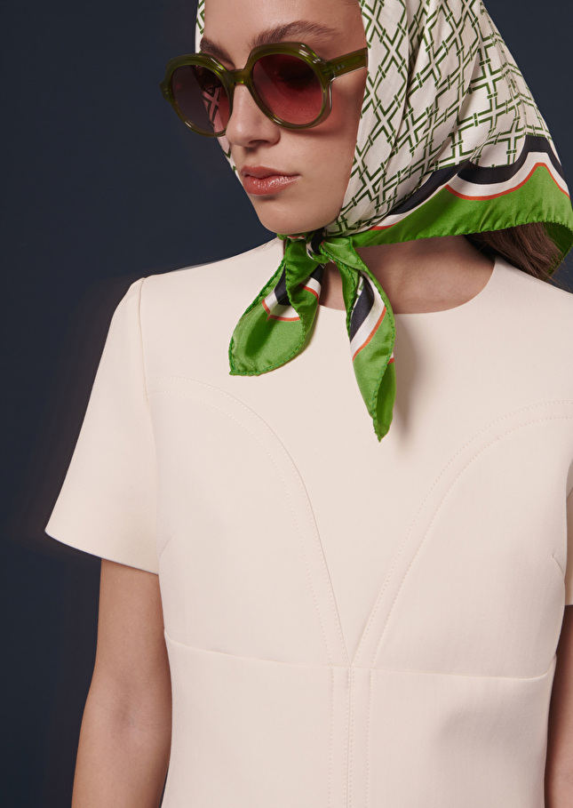 Robe Rehaneécrue en toile double