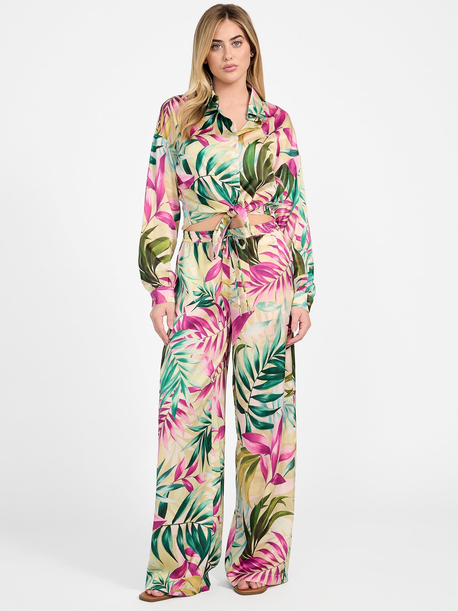 Camisa de cetim estampada Eco Jun