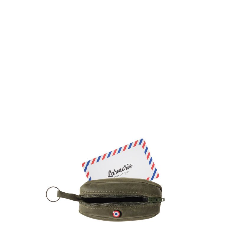 Porte-monnaie Charles Cuir Vintage Bois Vert