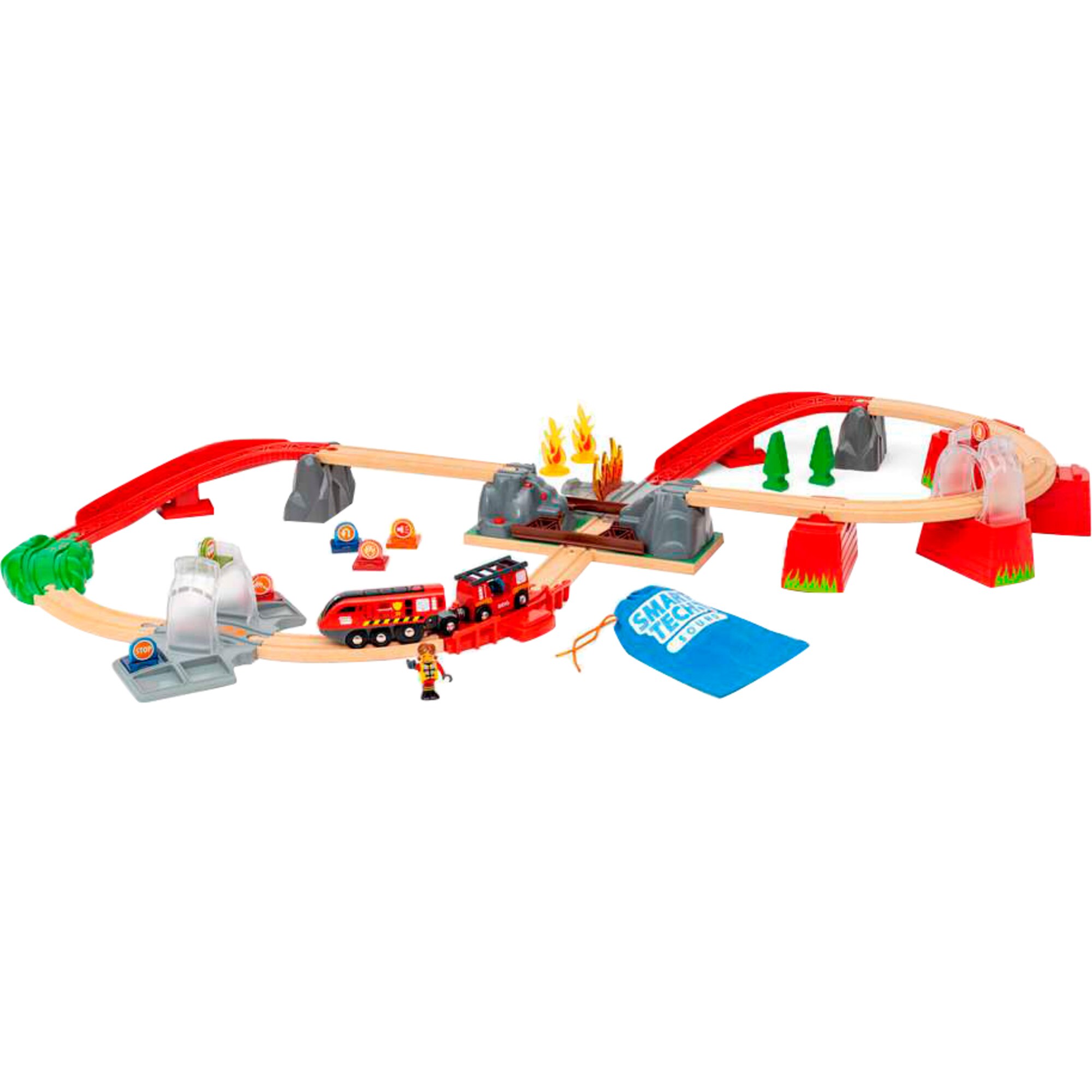 BRIO Bahn World Smart Tech Sound Feuerwehreinsatz-Rettungsset