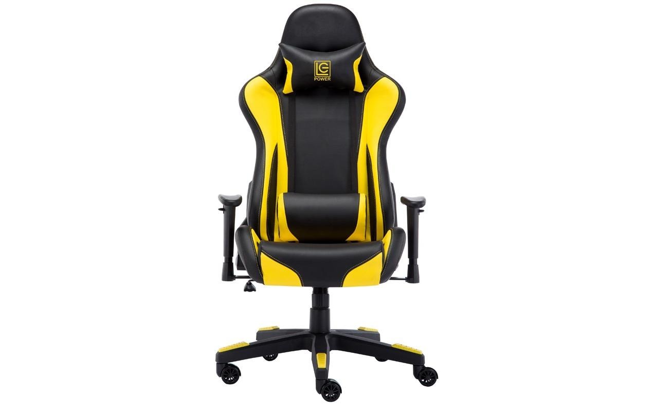 Gaming-Stuhl LC-GC-600BY Gelb/Schwarz<br>Ergonomischer Gaming-Stuhl aus PU-Leder mit 120 kg Belastbarkeit