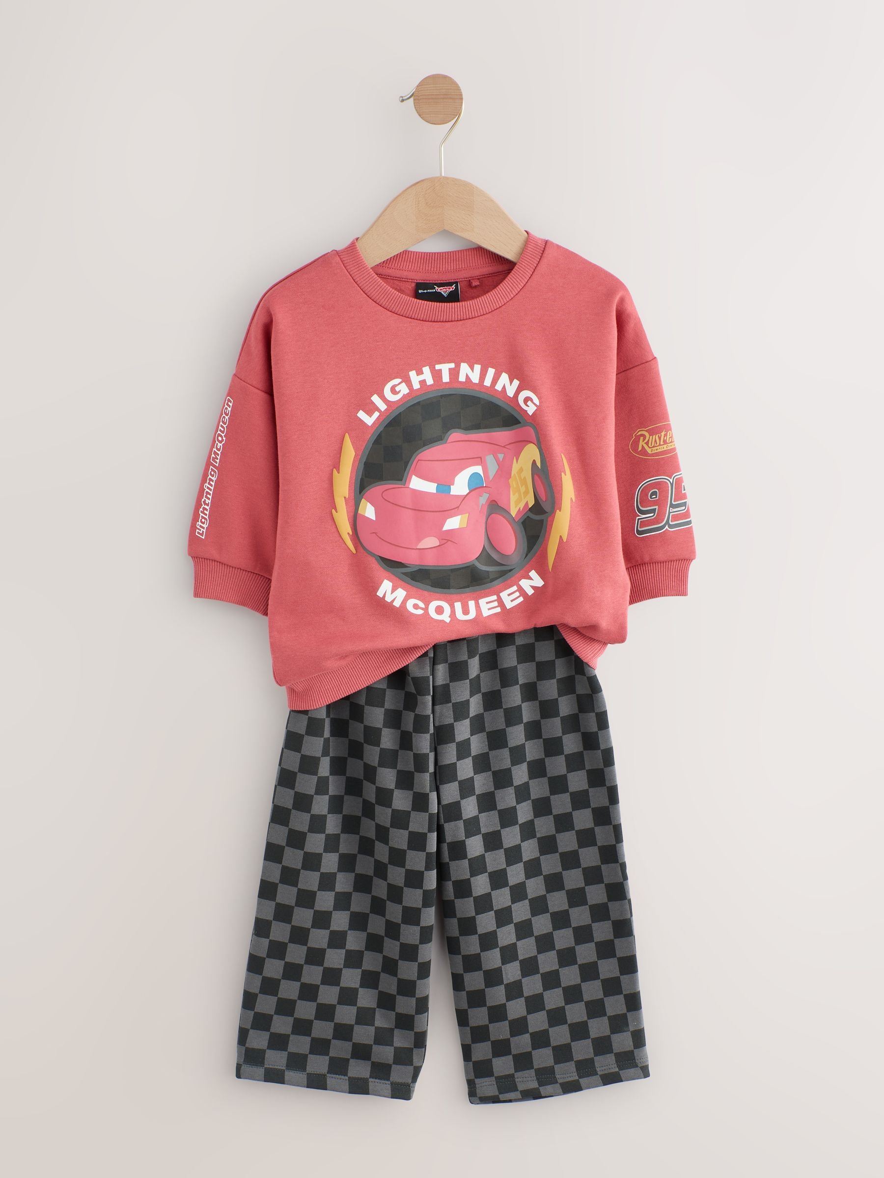 Rood antracietkleurig - Cars set van sweatshirt met ronde hals en joggingbroek (9mnd -8jr)