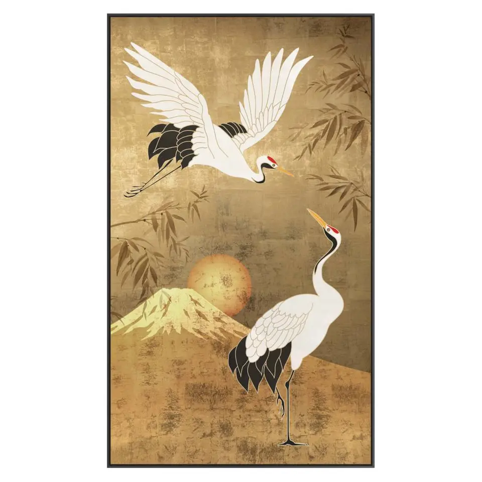 Schilderij Kraanvogel - multikleur - 118x70 cm