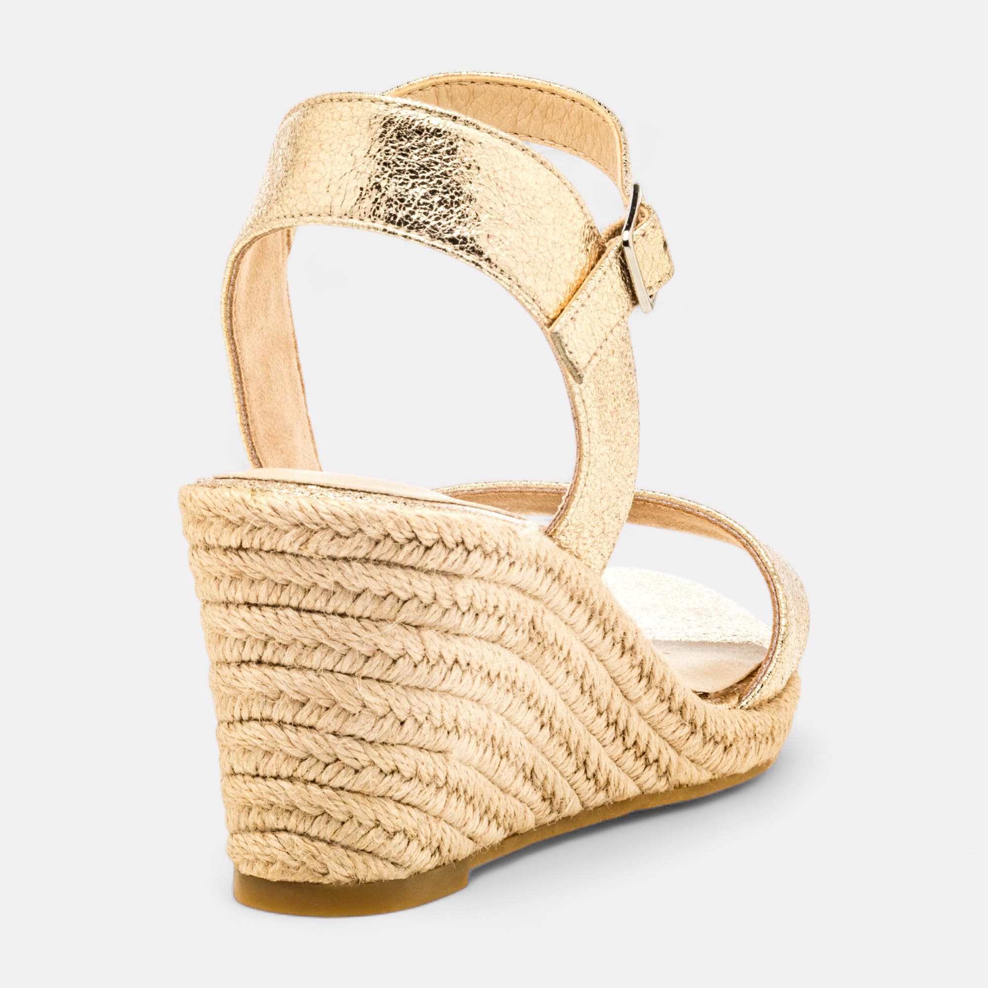 Espadrilles à talon compensé Femme or