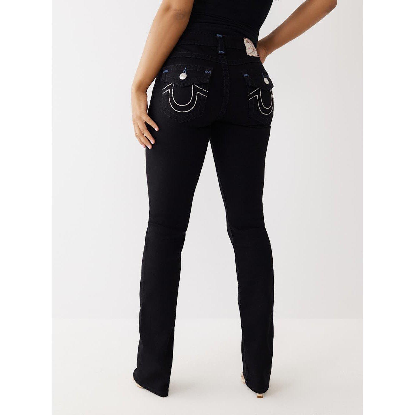 True Religion TR Super T Billie Straight Fit Mid Rise Jeans Womens