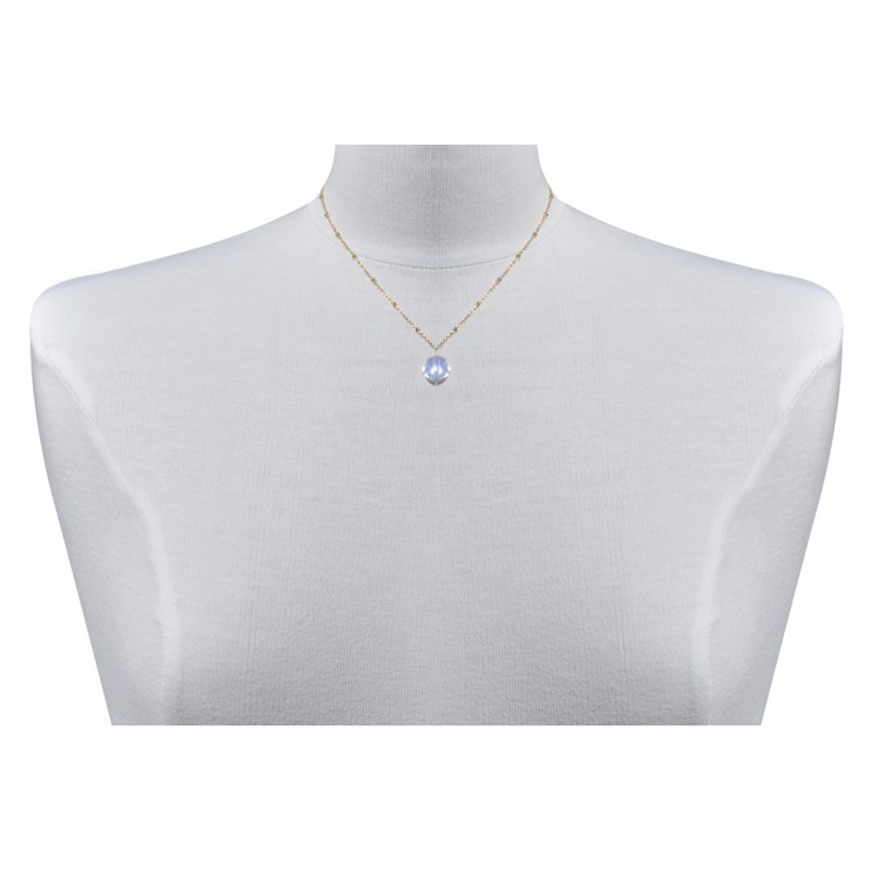 Collier Plaqué Or Perle de Nacre Plate