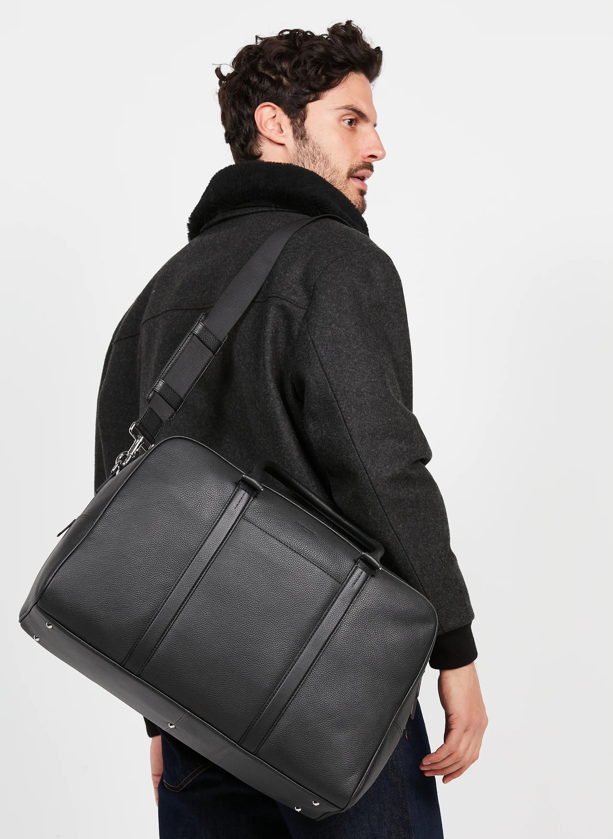 CHARLES - Sac de voyage en cuir| Noir
