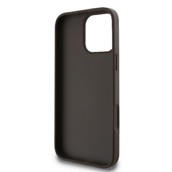 iPhone 16 Pro Max Leder Hardcase Hülle 4G Big Metal Logo (GUHCP16X4GMGBR) - Braun