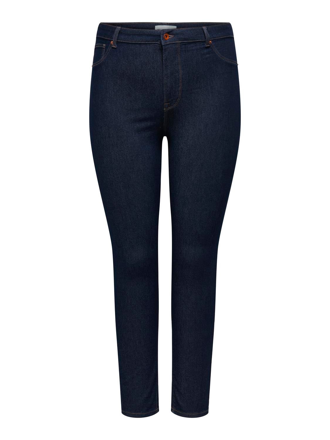 CARMILA-IRIS Hohe Taille Skinny Fit Jeans Dark Blue Denim