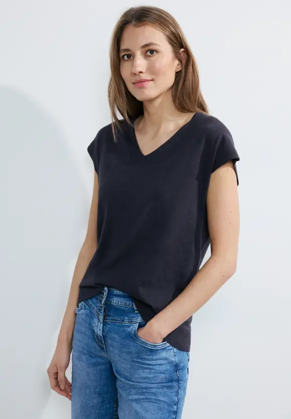 V-Ausschnitt Pullunder - universal blue