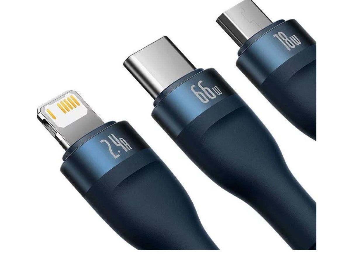 CABOS BASEUS FLASH USB-A P/ USB-C AZUL 1.2 MT