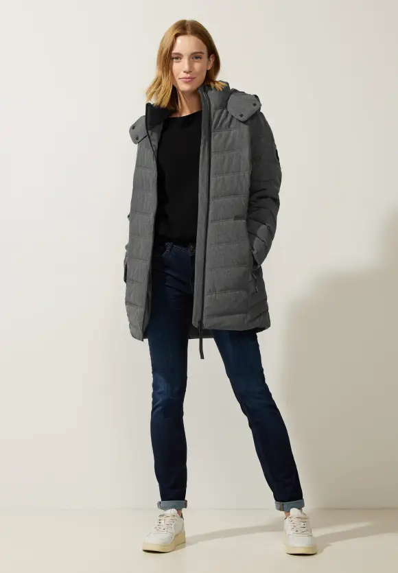 Steppmantel mit Beschichtung - frost grey melange