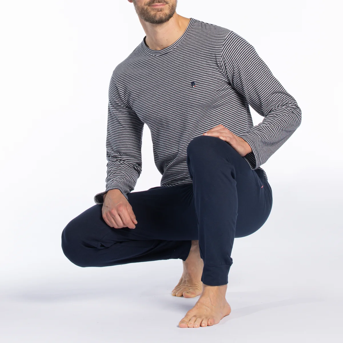 Pyjama homme HOME rayé/marine