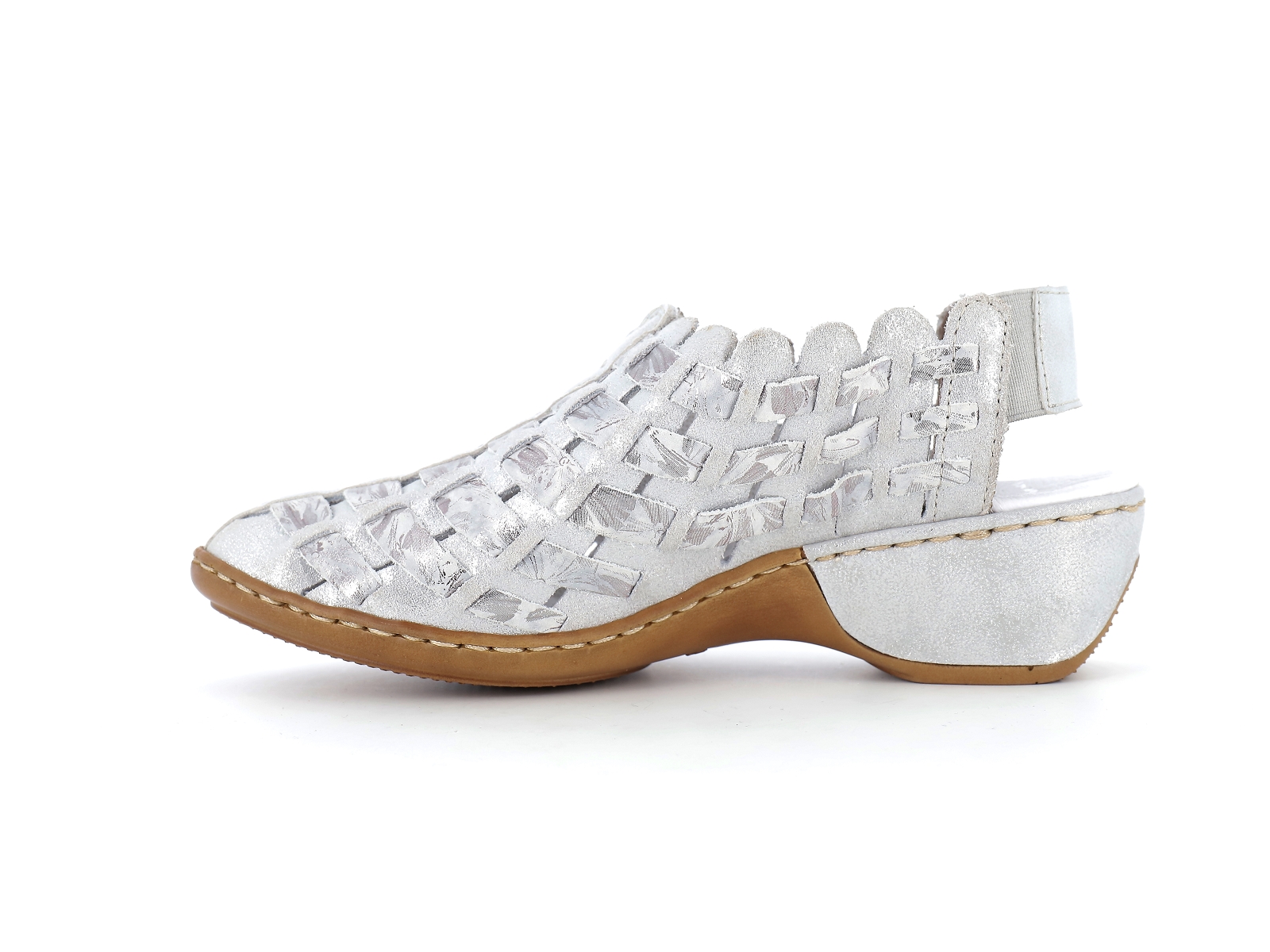 Rieker-47156 Cuir Argent