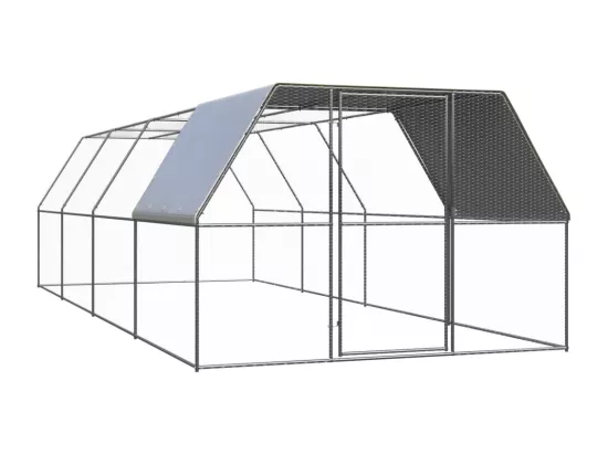 Poulailler d'extérieur 3x8x2 m Acier galvanisé