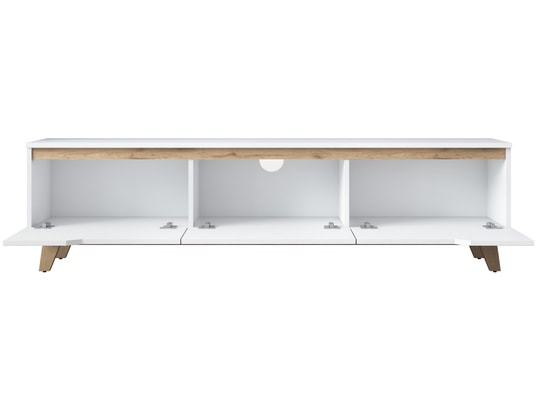 CONCEPT1 - Meuble TV D1 - 2472 Blanc, Noyer 180 x 48,6 x 35