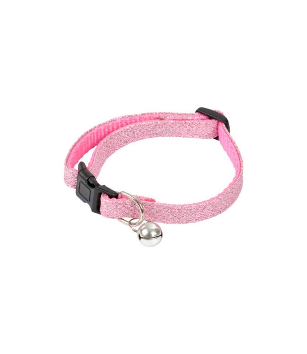 Paris Prix - Collier Pour Chat Avec Grelot glitter 30cm Rose