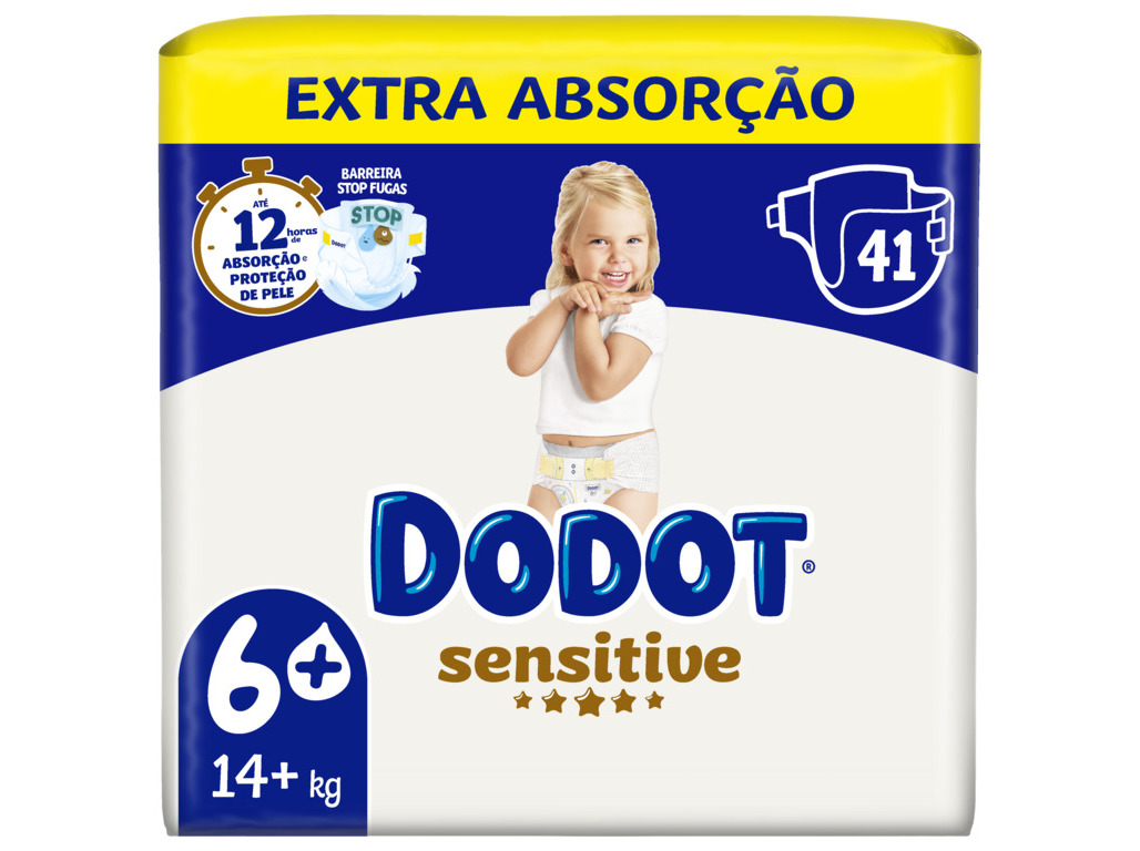 FRALDAS DODOT SENSITIVE EXTRA T6 14 KG 41UN