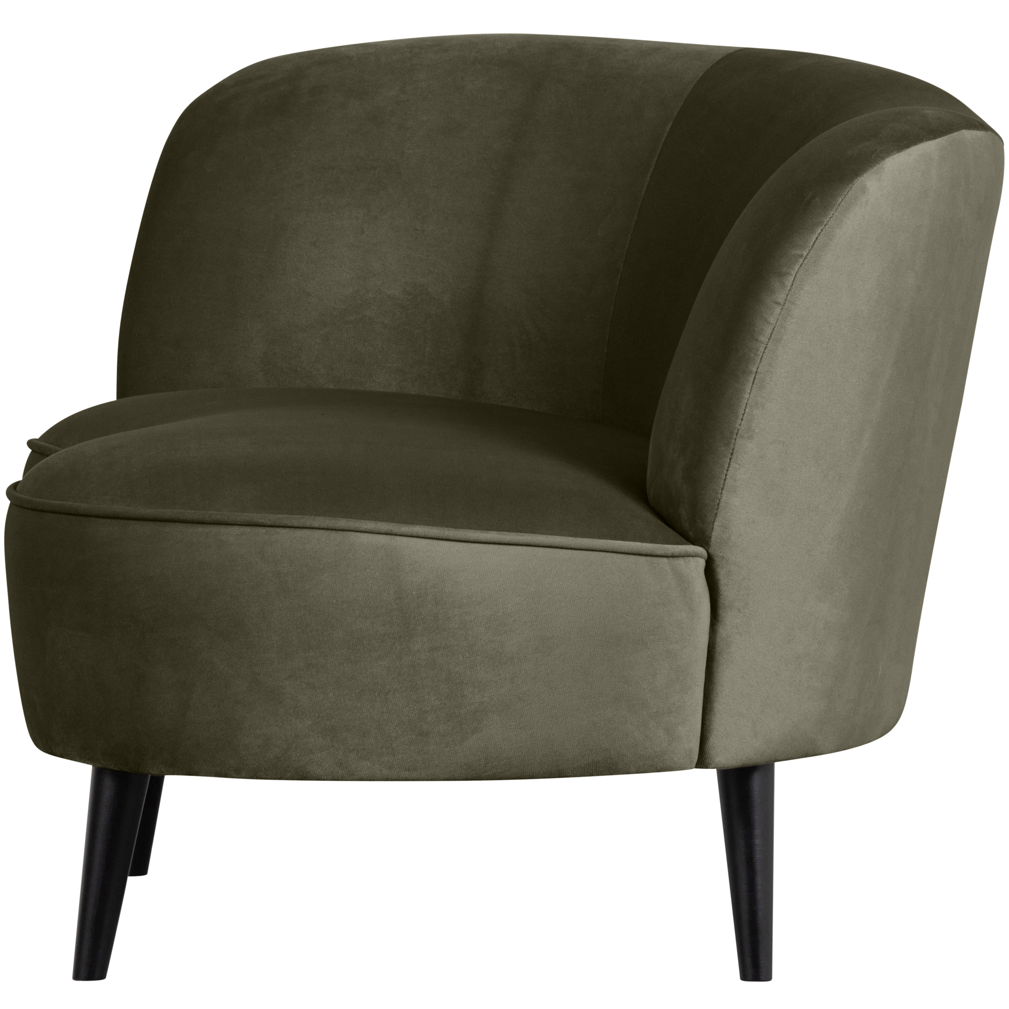 Lounge fauteuil Sara Sara Lounge Fauteuil Links - Fluweel - Warm groen