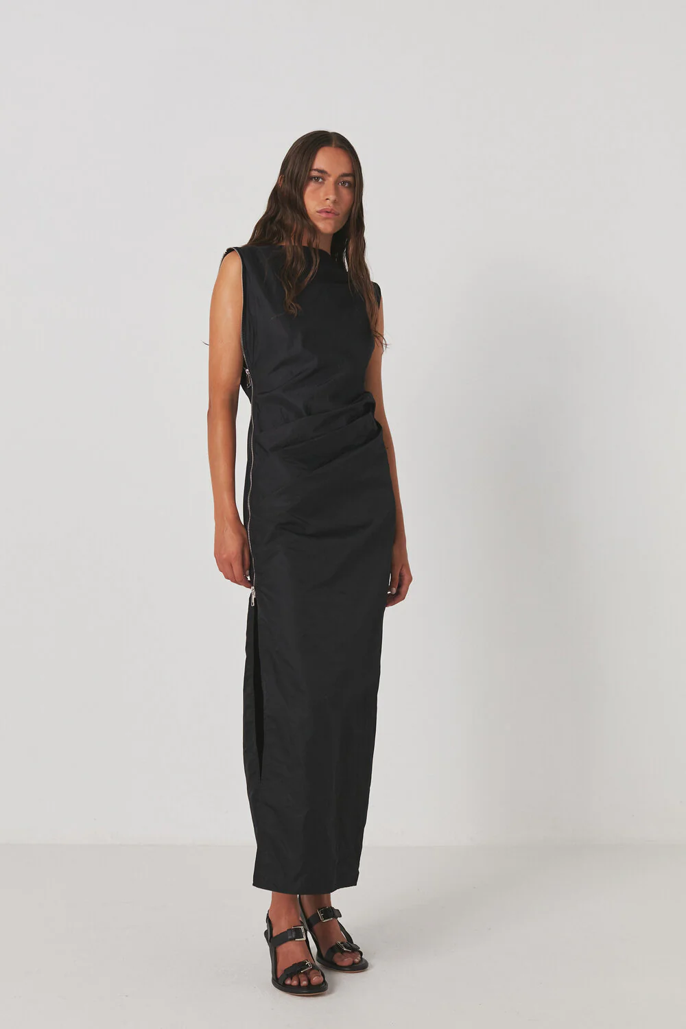 Rabens Saloner  Alita lang kjole - Caviar Black
