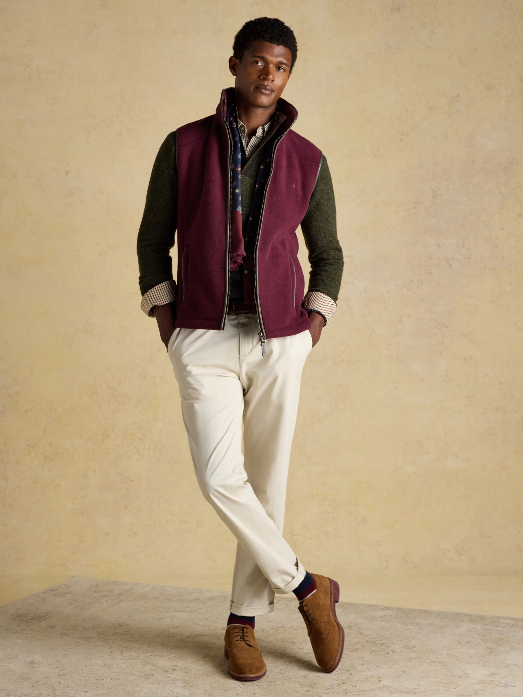 Donkergroen - Joules Highland Wool-Rich Button Quarter Zip Jumper