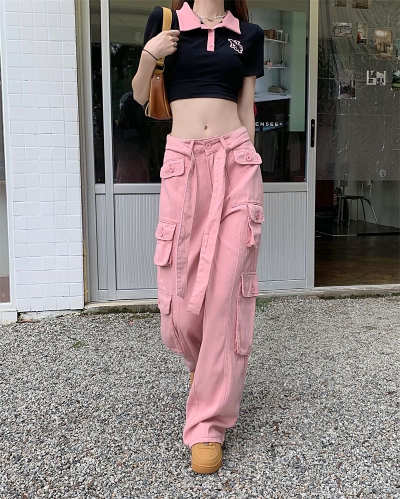 Okalpis - Baggy Cargobroek met lage taille