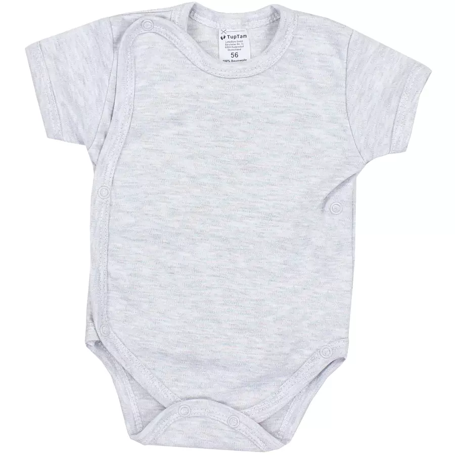 TupTam Baby Jungen Kurzarm Wickelbody 5er Set blaugrau