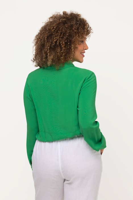 Hemdbluse, Knoten, kurz, Hemdkragen, Langarm