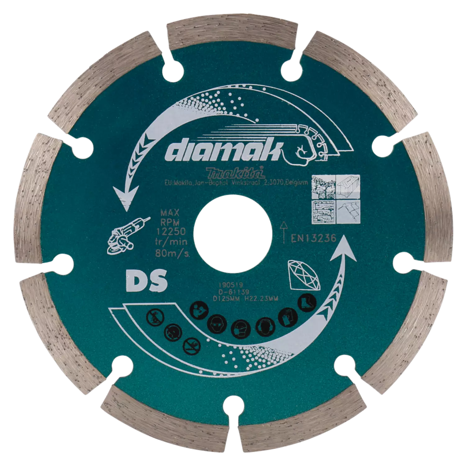 Makita P-45761 / D-61139 Diamantdoorslijpschijf - 125 x 22,23mm - universeel