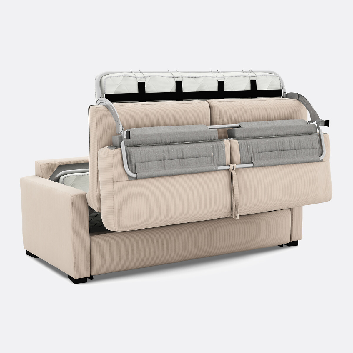 LA REDOUTE INTERIEURS<br>Sofá cama de veludo fino, espuma, Timor