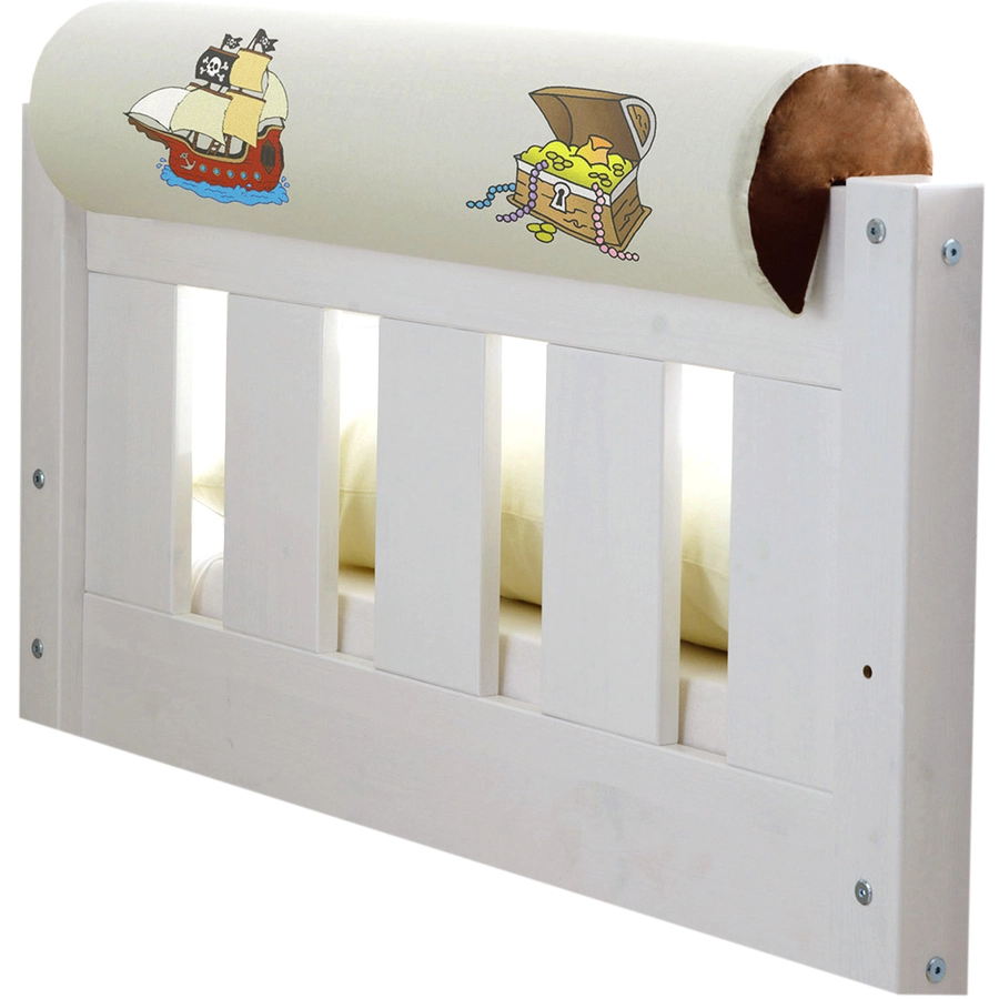 TICAA Kinder Nackenrolle für Hochbett mit Farbauswahl Pirat Braun-Beige