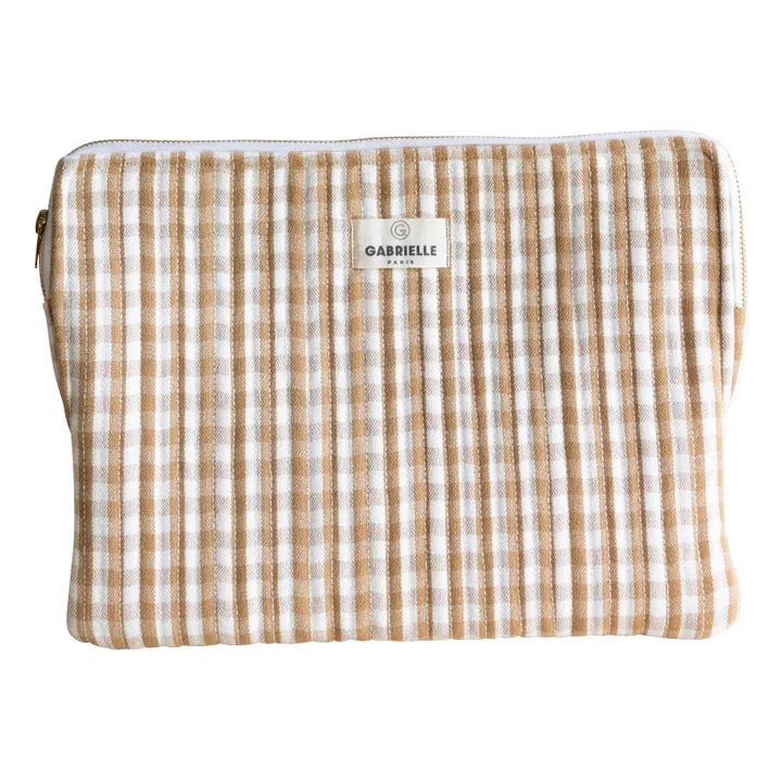 Gabrielle Paris Pochette ordinateur Vichy | Camel