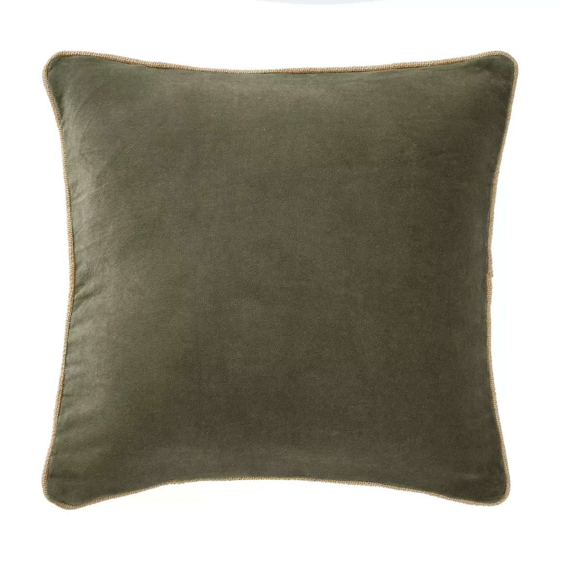 Coussin carré velours de coton (45 x 45 cm) César Vert thym
