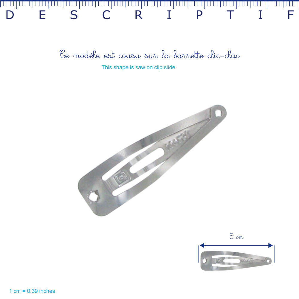 Barrette Clic-Clac Cœur Camelias Rubis